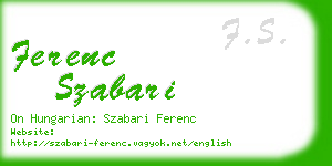 ferenc szabari business card
